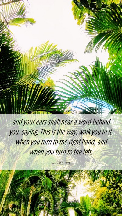 Picture 06 - Isaiah 30:21 WEB Mobile Phone Wallpaper - and your ears shall hear a word behind you, - Mobile Bible Verse Wallpaper