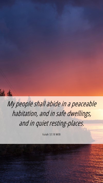 Picture 06 - Isaiah 32:18 WEB Mobile Phone Wallpaper - My people shall abide in a peaceable habitation, - Mobile Bible Verse Wallpaper