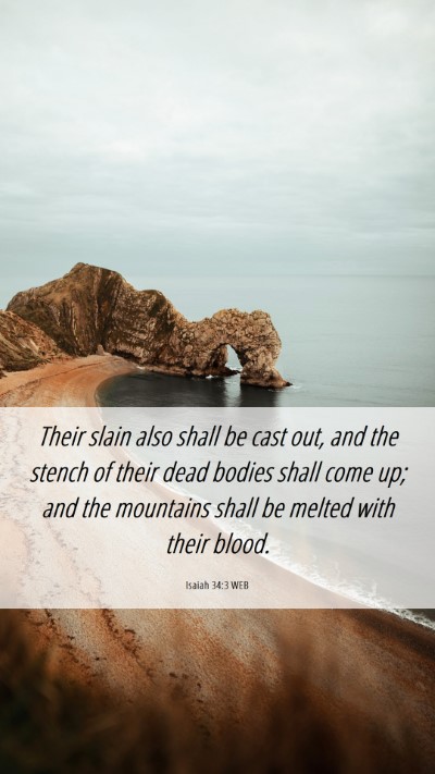 Picture 06 - Isaiah 34:3 WEB Mobile Phone Wallpaper - Their slain also shall be cast out, and the - Mobile Bible Verse Wallpaper