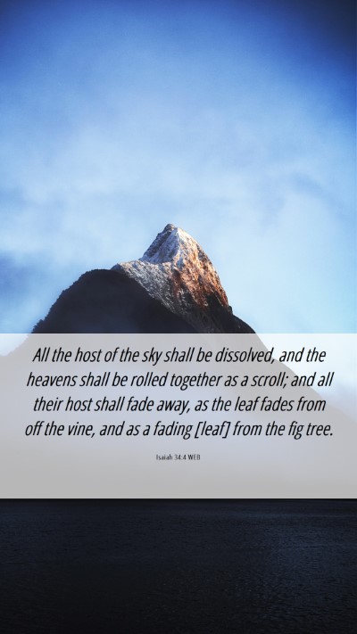 Picture 06 - Isaiah 34:4 WEB Mobile Phone Wallpaper - All the host of the sky shall be dissolved, and - Mobile Bible Verse Wallpaper