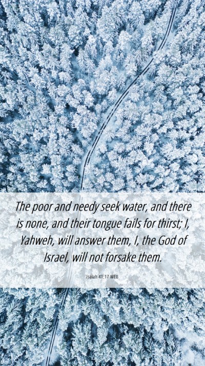 Picture 06 - Isaiah 41:17 WEB Mobile Phone Wallpaper - The poor and needy seek water, and there is none, - Mobile Bible Verse Wallpaper
