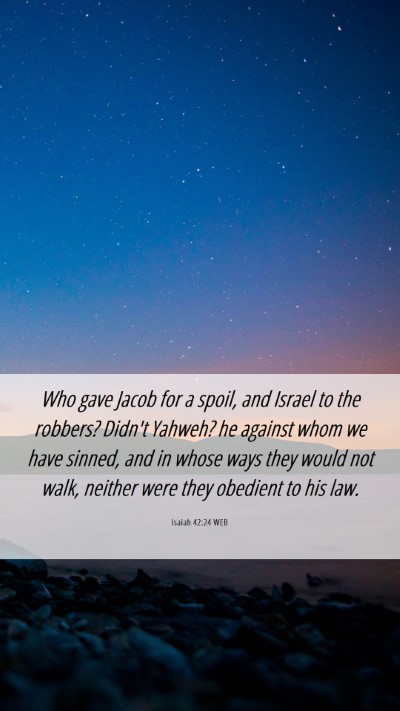 Picture 06 - Isaiah 42:24 WEB Mobile Phone Wallpaper - Who gave Jacob for a spoil, and Israel to the - Mobile Bible Verse Wallpaper