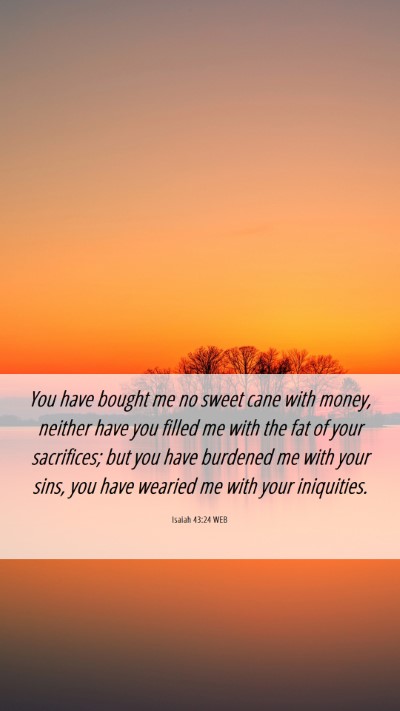 Picture 06 - Isaiah 43:24 WEB Mobile Phone Wallpaper - You have bought me no sweet cane with money, - Mobile Bible Verse Wallpaper