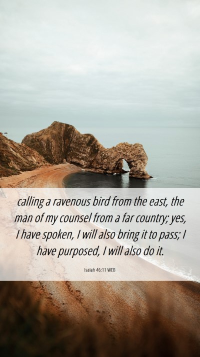 Picture 06 - Isaiah 46:11 WEB Mobile Phone Wallpaper - calling a ravenous bird from the east, the man of - Mobile Bible Verse Wallpaper