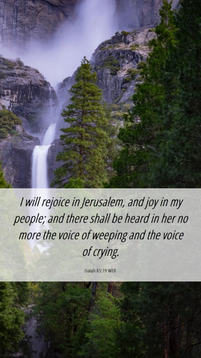 Picture 06 - Isaiah 65:19 WEB Mobile Phone Wallpaper - I will rejoice in Jerusalem, and joy in my - Mobile Bible Verse Wallpaper