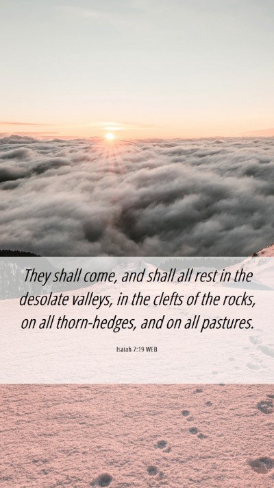 Picture 06 - Isaiah 7:19 WEB Mobile Phone Wallpaper - They shall come, and shall all rest in the - Mobile Bible Verse Wallpaper