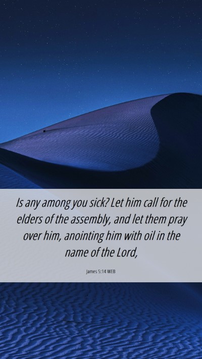 Picture 06 - James 5:14 WEB Mobile Phone Wallpaper - Is any among you sick? Let him call for the - Mobile Bible Verse Wallpaper