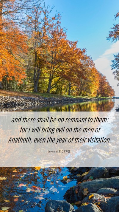 Picture 06 - Jeremiah 11:23 WEB Mobile Phone Wallpaper - and there shall be no remnant to them: for I will - Mobile Bible Verse Wallpaper
