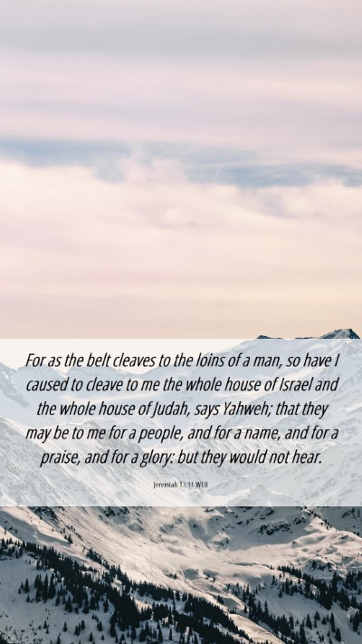Picture 06 - Jeremiah 13:11 WEB Mobile Phone Wallpaper - For as the belt cleaves to the loins of a man, so - Mobile Bible Verse Wallpaper