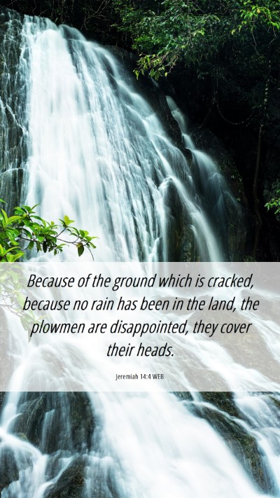 Picture 06 - Jeremiah 14:4 WEB Mobile Phone Wallpaper - Because of the ground which is cracked, because - Mobile Bible Verse Wallpaper