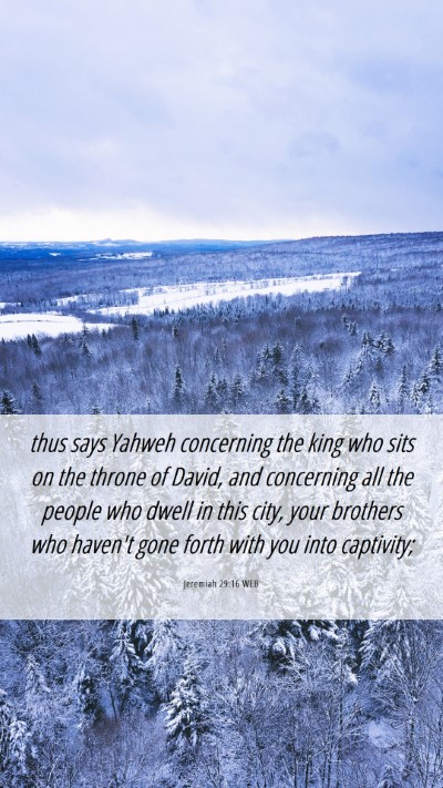 Picture 06 - Jeremiah 29:16 WEB Mobile Phone Wallpaper - thus says Yahweh concerning the king who sits on - Mobile Bible Verse Wallpaper