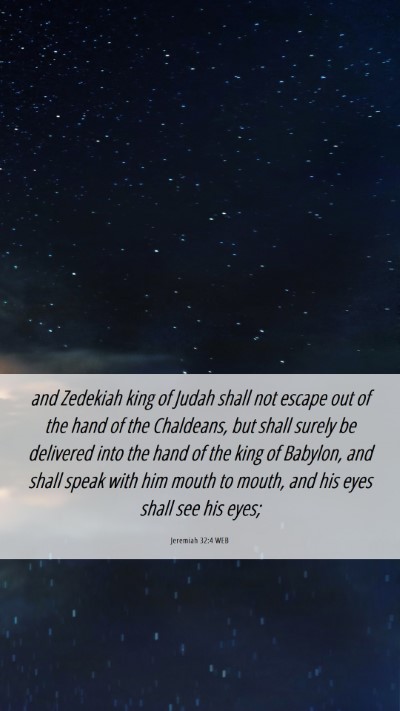 Picture 06 - Jeremiah 32:4 WEB Mobile Phone Wallpaper - and Zedekiah king of Judah shall not escape out - Mobile Bible Verse Wallpaper