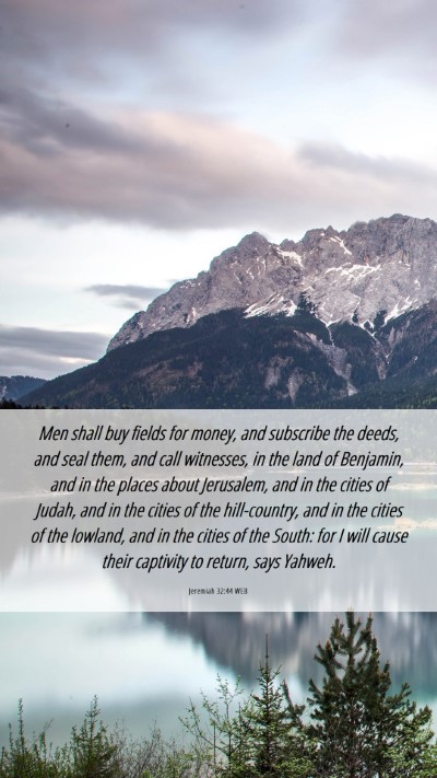 Picture 06 - Jeremiah 32:44 WEB Mobile Phone Wallpaper - Men shall buy fields for money, and subscribe the - Mobile Bible Verse Wallpaper