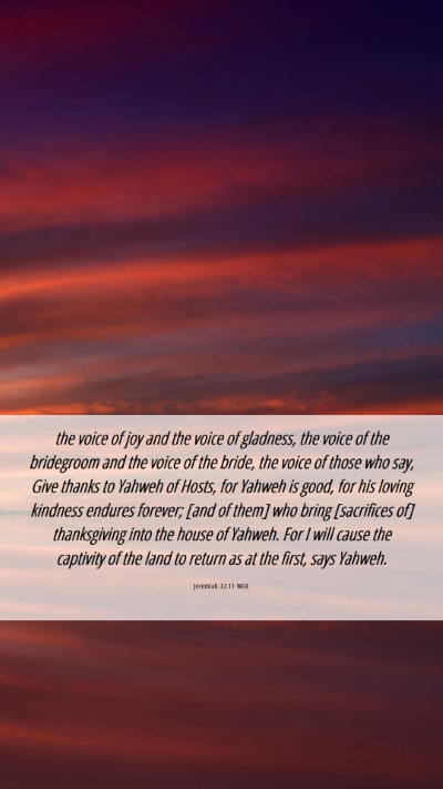 Picture 06 - Jeremiah 33:11 WEB Mobile Phone Wallpaper - the voice of joy and the voice of gladness, the - Mobile Bible Verse Wallpaper