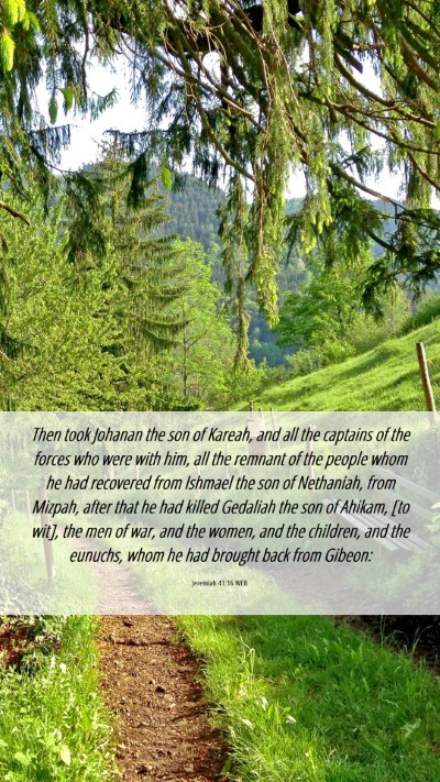 Picture 06 - Jeremiah 41:16 WEB Mobile Phone Wallpaper - Then took Johanan the son of Kareah, and all the - Mobile Bible Verse Wallpaper