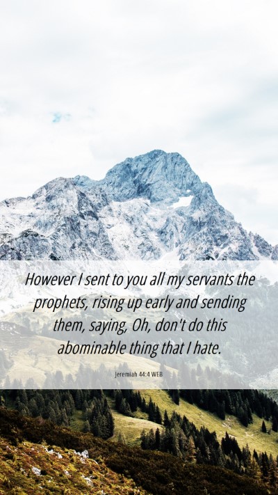 Picture 06 - Jeremiah 44:4 WEB Mobile Phone Wallpaper - However I sent to you all my servants the - Mobile Bible Verse Wallpaper