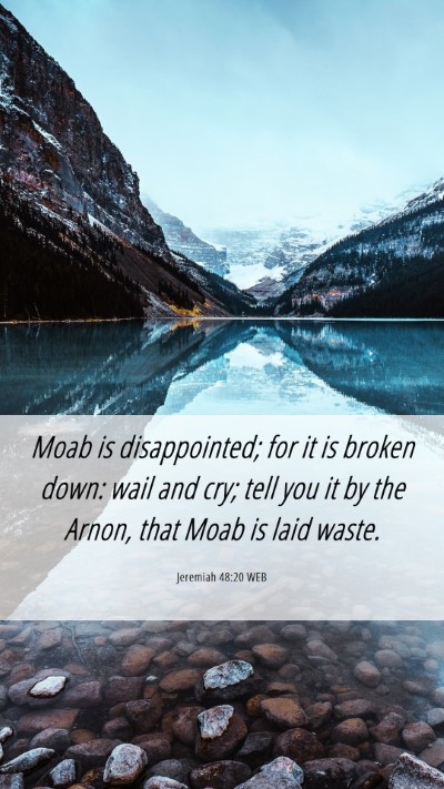 Picture 06 - Jeremiah 48:20 WEB Mobile Phone Wallpaper - Moab is disappointed; for it is broken down: wail - Mobile Bible Verse Wallpaper