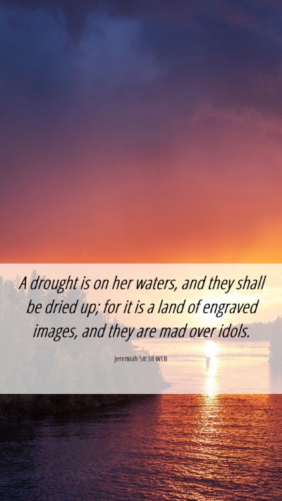 Picture 06 - Jeremiah 50:38 WEB Mobile Phone Wallpaper - A drought is on her waters, and they shall be - Mobile Bible Verse Wallpaper