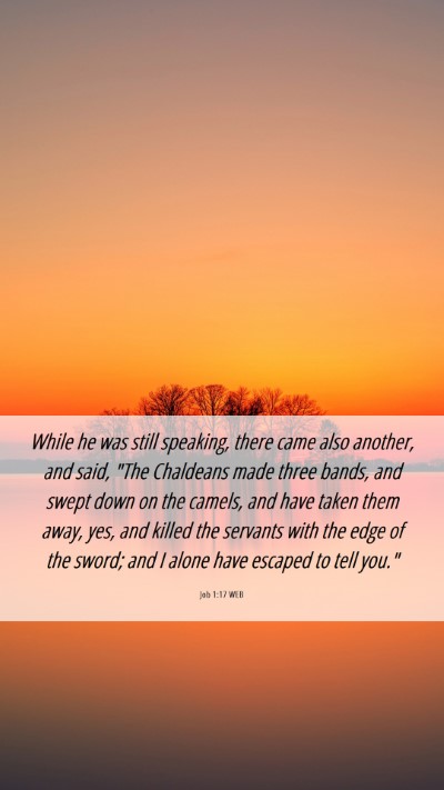 Picture 06 - Job 1:17 WEB Mobile Phone Wallpaper - While he was still speaking, there came also - Mobile Bible Verse Wallpaper