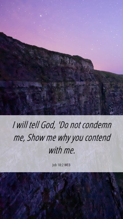 Picture 06 - Job 10:2 WEB Mobile Phone Wallpaper - I will tell God, 'Do not condemn me, Show me why - Mobile Bible Verse Wallpaper