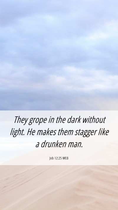 Picture 06 - Job 12:25 WEB Mobile Phone Wallpaper - They grope in the dark without light. He makes - Mobile Bible Verse Wallpaper