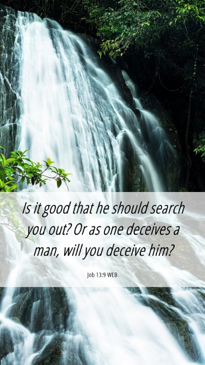 Picture 06 - Job 13:9 WEB Mobile Phone Wallpaper - Is it good that he should search you out? Or as - Mobile Bible Verse Wallpaper