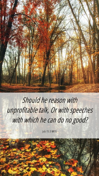 Picture 06 - Job 15:3 WEB Mobile Phone Wallpaper - Should he reason with unprofitable talk, Or with - Mobile Bible Verse Wallpaper