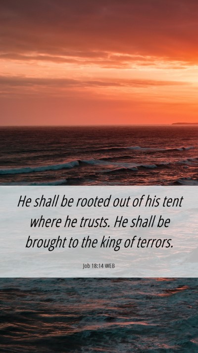 Picture 06 - Job 18:14 WEB Mobile Phone Wallpaper - He shall be rooted out of his tent where he - Mobile Bible Verse Wallpaper