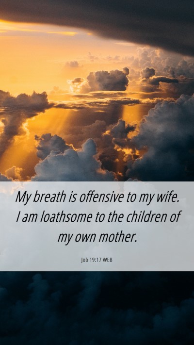 Picture 06 - Job 19:17 WEB Mobile Phone Wallpaper - My breath is offensive to my wife. I am loathsome - Mobile Bible Verse Wallpaper