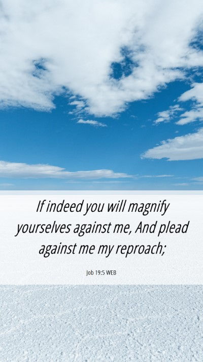 Picture 06 - Job 19:5 WEB Mobile Phone Wallpaper - If indeed you will magnify yourselves against me, - Mobile Bible Verse Wallpaper