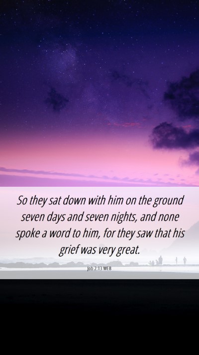 Picture 06 - Job 2:13 WEB Mobile Phone Wallpaper - So they sat down with him on the ground seven - Mobile Bible Verse Wallpaper
