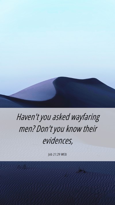 Picture 06 - Job 21:29 WEB Mobile Phone Wallpaper - Haven't you asked wayfaring men? Don't you know - Mobile Bible Verse Wallpaper