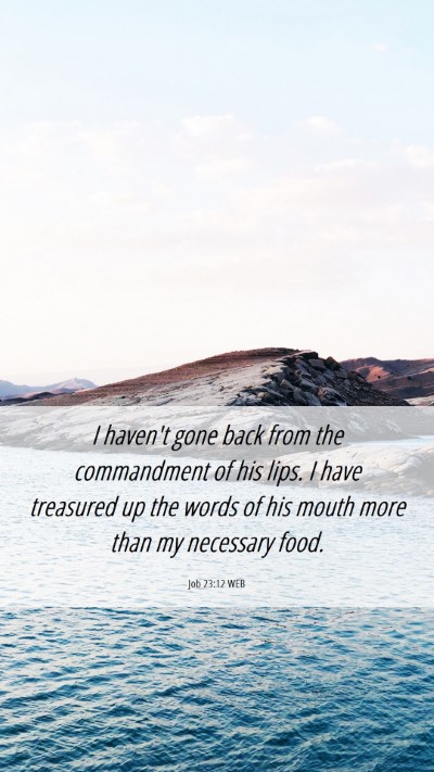 Picture 06 - Job 23:12 WEB Mobile Phone Wallpaper - I haven't gone back from the commandment of his - Mobile Bible Verse Wallpaper