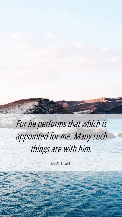 Picture 06 - Job 23:14 WEB Mobile Phone Wallpaper - For he performs that which is appointed for me. - Mobile Bible Verse Wallpaper