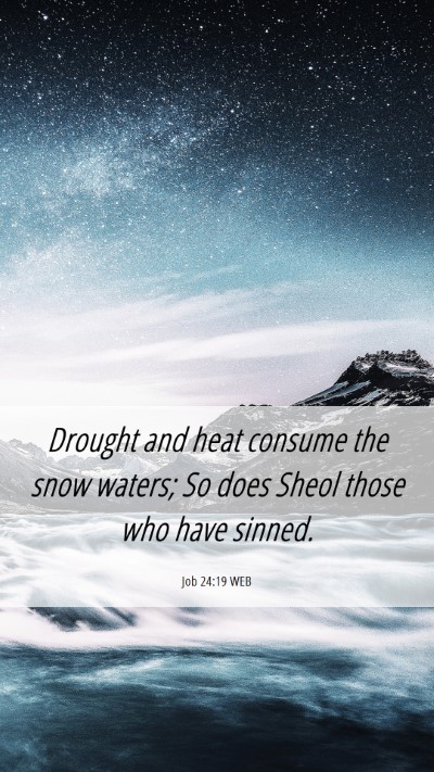 Picture 06 - Job 24:19 WEB Mobile Phone Wallpaper - Drought and heat consume the snow waters; So does - Mobile Bible Verse Wallpaper