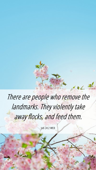 Picture 06 - Job 24:2 WEB Mobile Phone Wallpaper - There are people who remove the landmarks. They - Mobile Bible Verse Wallpaper