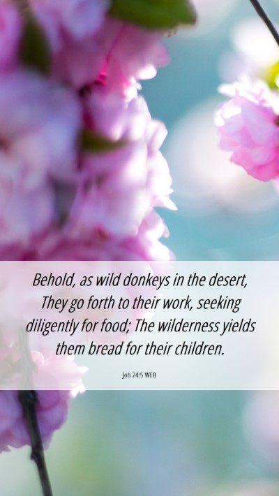 Picture 06 - Job 24:5 WEB Mobile Phone Wallpaper - Behold, as wild donkeys in the desert, They go - Mobile Bible Verse Wallpaper