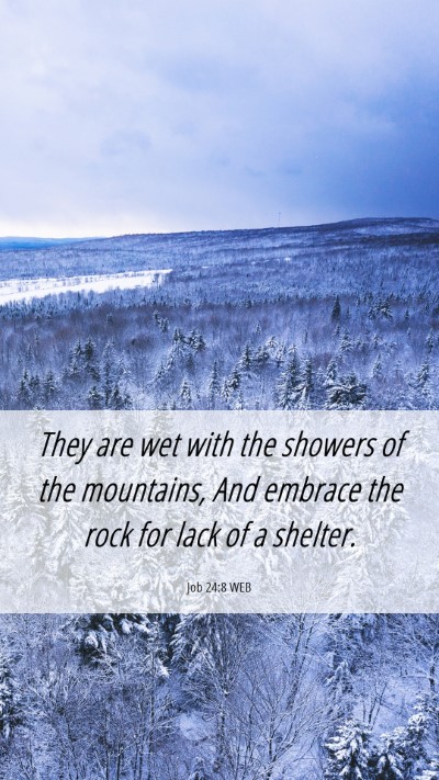 Picture 06 - Job 24:8 WEB Mobile Phone Wallpaper - They are wet with the showers of the mountains, - Mobile Bible Verse Wallpaper