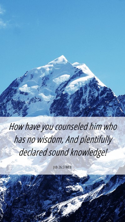 Picture 06 - Job 26:3 WEB Mobile Phone Wallpaper - How have you counseled him who has no wisdom, And - Mobile Bible Verse Wallpaper