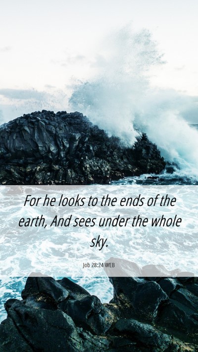 Picture 06 - Job 28:24 WEB Mobile Phone Wallpaper - For he looks to the ends of the earth, And sees - Mobile Bible Verse Wallpaper