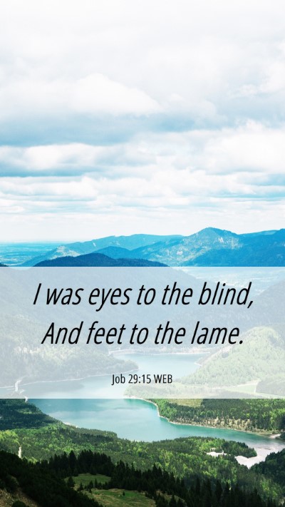 Picture 06 - Job 29:15 WEB Mobile Phone Wallpaper - I was eyes to the blind, And feet to the - Mobile Bible Verse Wallpaper