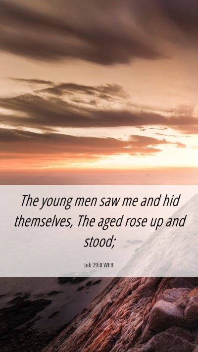 Picture 06 - Job 29:8 WEB Mobile Phone Wallpaper - The young men saw me and hid themselves, The aged - Mobile Bible Verse Wallpaper