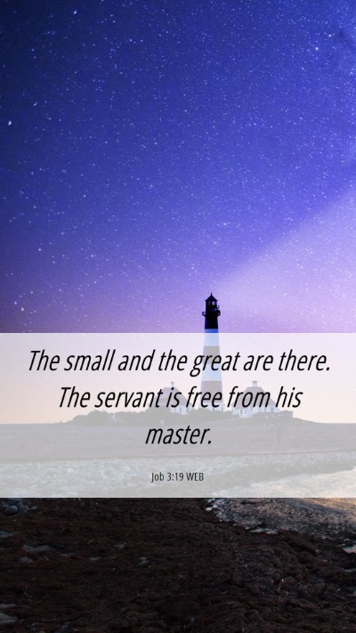 Picture 06 - Job 3:19 WEB Mobile Phone Wallpaper - The small and the great are there. The servant is - Mobile Bible Verse Wallpaper