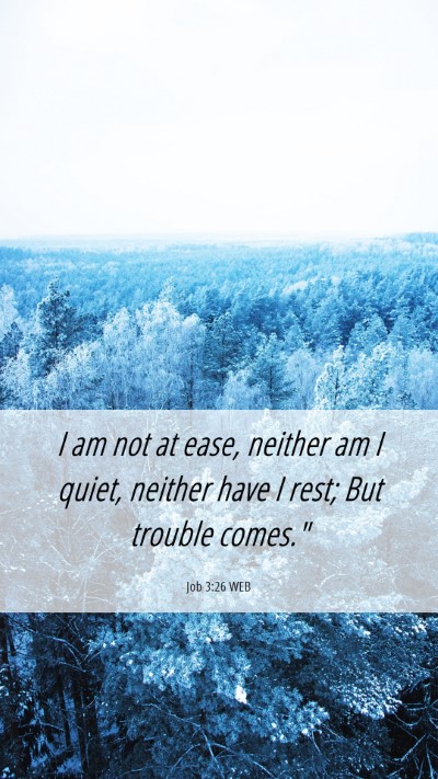 Picture 06 - Job 3:26 WEB Mobile Phone Wallpaper - I am not at ease, neither am I quiet, neither - Mobile Bible Verse Wallpaper