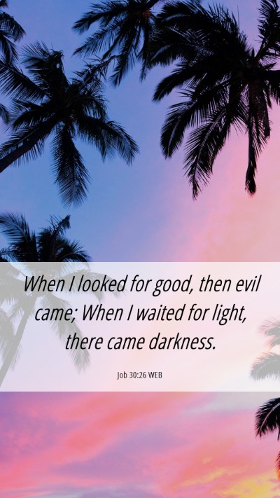 Picture 06 - Job 30:26 WEB Mobile Phone Wallpaper - When I looked for good, then evil came; When I - Mobile Bible Verse Wallpaper