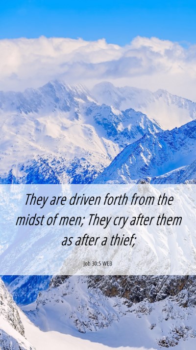 Picture 06 - Job 30:5 WEB Mobile Phone Wallpaper - They are driven forth from the midst of men; They - Mobile Bible Verse Wallpaper