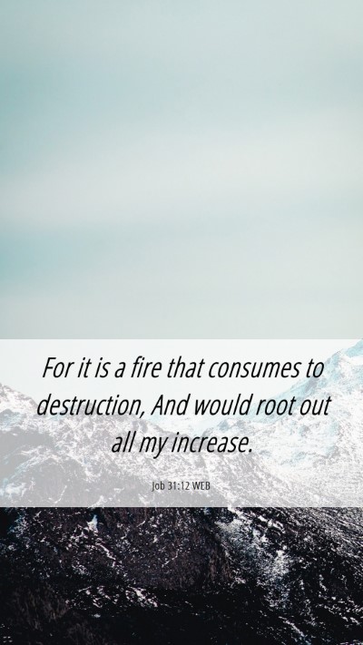 Picture 06 - Job 31:12 WEB Mobile Phone Wallpaper - For it is a fire that consumes to destruction, - Mobile Bible Verse Wallpaper