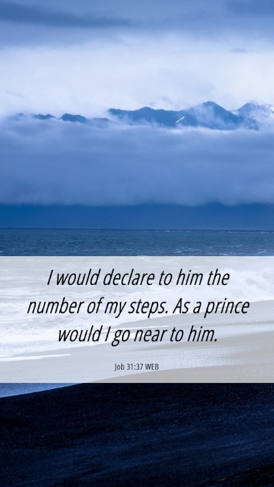 Picture 06 - Job 31:37 WEB Mobile Phone Wallpaper - I would declare to him the number of my steps. As - Mobile Bible Verse Wallpaper