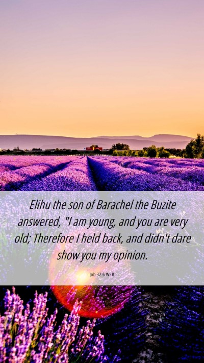 Picture 06 - Job 32:6 WEB Mobile Phone Wallpaper - Elihu the son of Barachel the Buzite answered, 