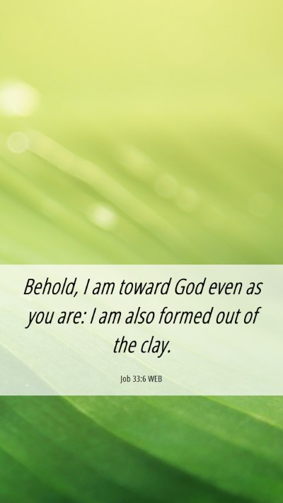 Picture 06 - Job 33:6 WEB Mobile Phone Wallpaper - Behold, I am toward God even as you are: I am - Mobile Bible Verse Wallpaper